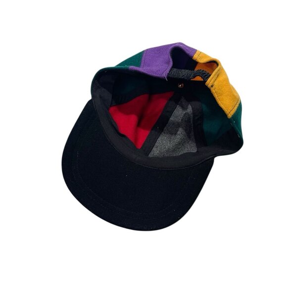 VTG Eastern Accessories Wool Blend Multi Color Colorblock Hat Elastic Strap READ - Picture 7 of 11